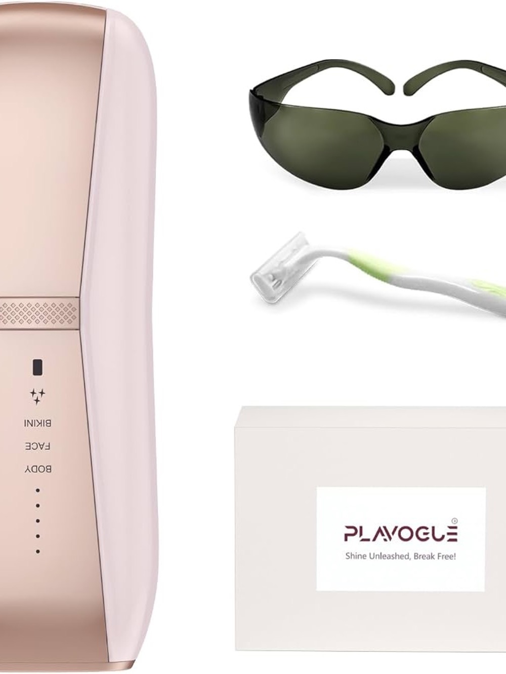 PLAVOGUE IPL Hair Removal Device with Safety Glasses - Blush Pink
